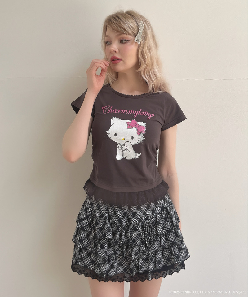 【CHARMMY KITTY】GLITTER TEE 詳細画像 ブラック 2