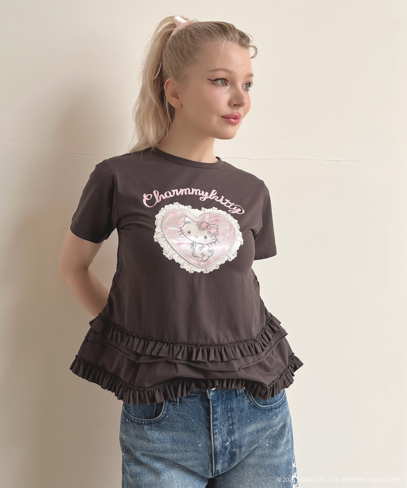 【CHARMMY KITTY】HEART TEE 詳細画像 ブラック 10