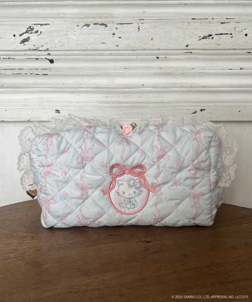 【CHARMMY KITTY】QUILTING APPLIQUE POUCH 詳細画像