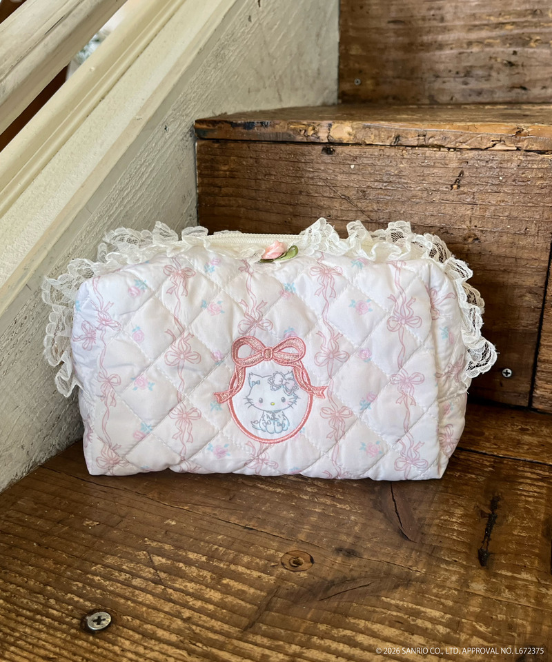 【CHARMMY KITTY】QUILTING APPLIQUE POUCH 詳細画像 ピンク 6
