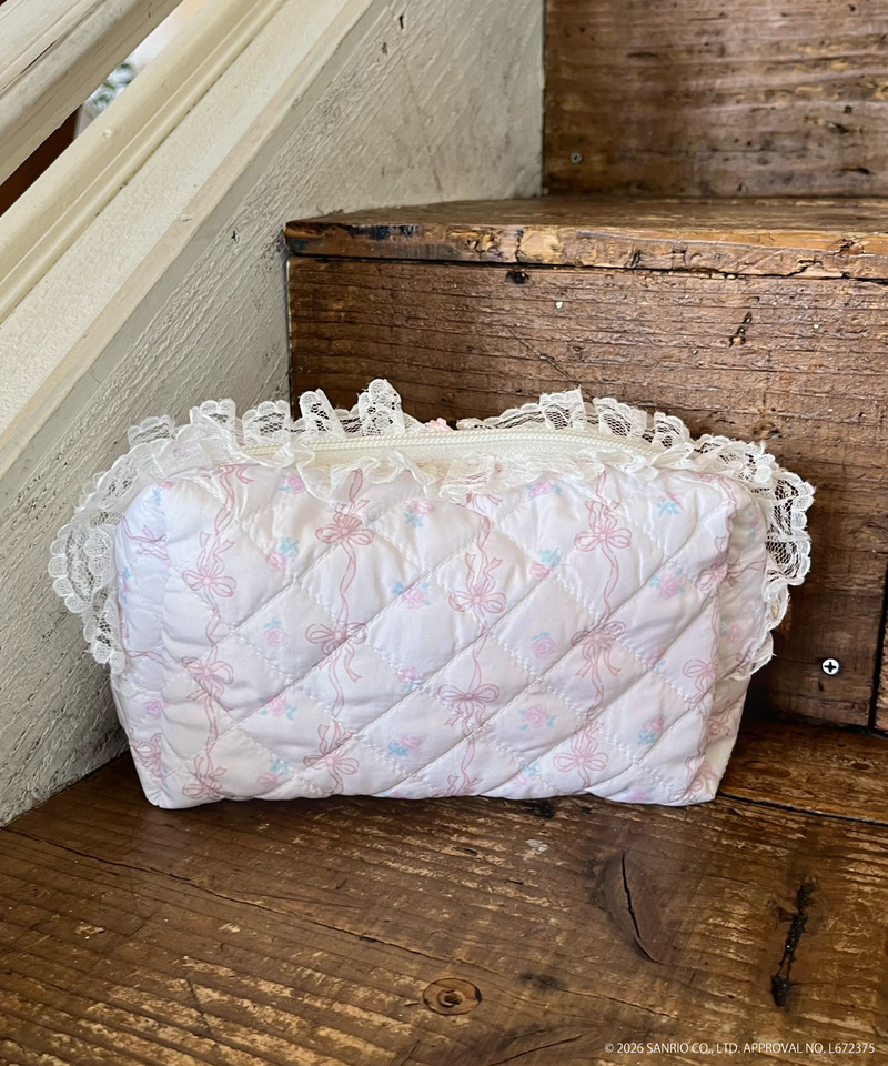 【CHARMMY KITTY】QUILTING APPLIQUE POUCH 詳細画像 ピンク 7