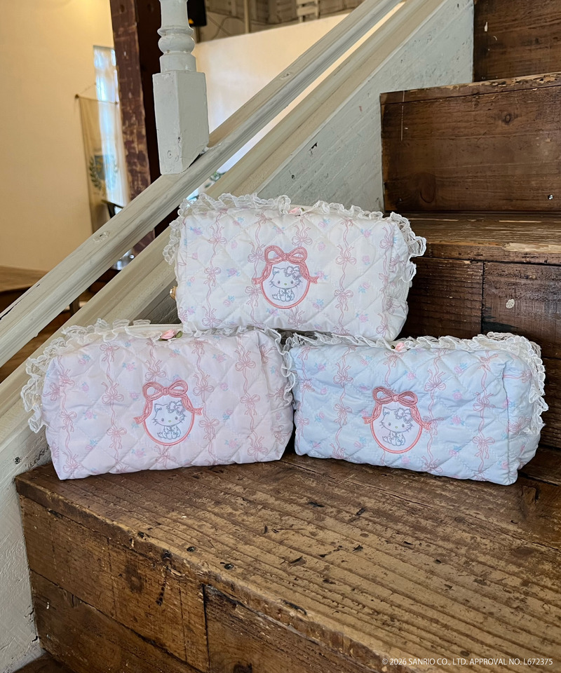 【CHARMMY KITTY】QUILTING APPLIQUE POUCH 詳細画像 ピンク 8