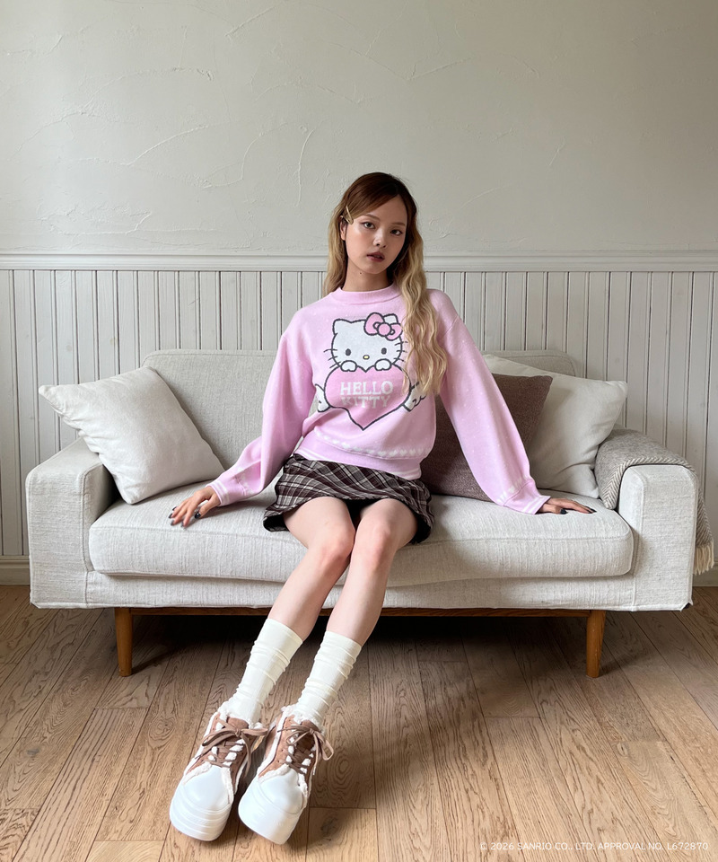 ANGEL【HELLO KITTY】HEART KNIT 詳細画像 ピンク 5