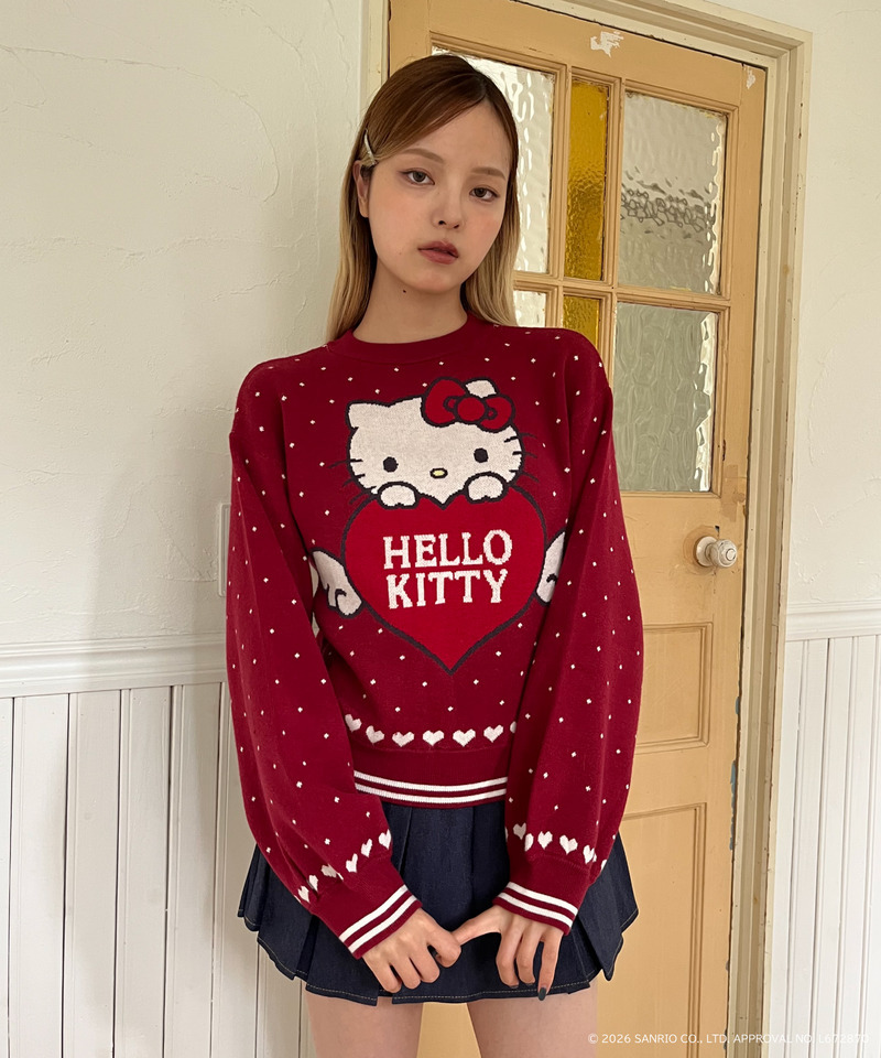 ANGEL【HELLO KITTY】HEART KNIT 詳細画像 レッド 1