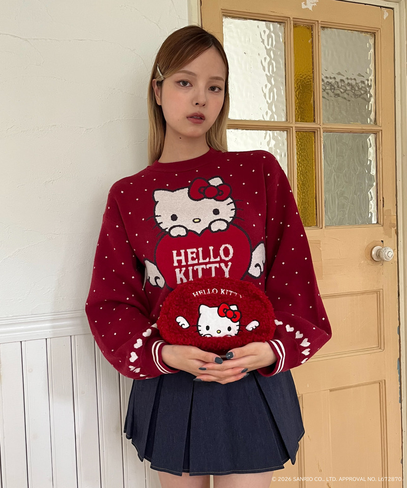ANGEL【HELLO KITTY】HEART KNIT 詳細画像 レッド 11