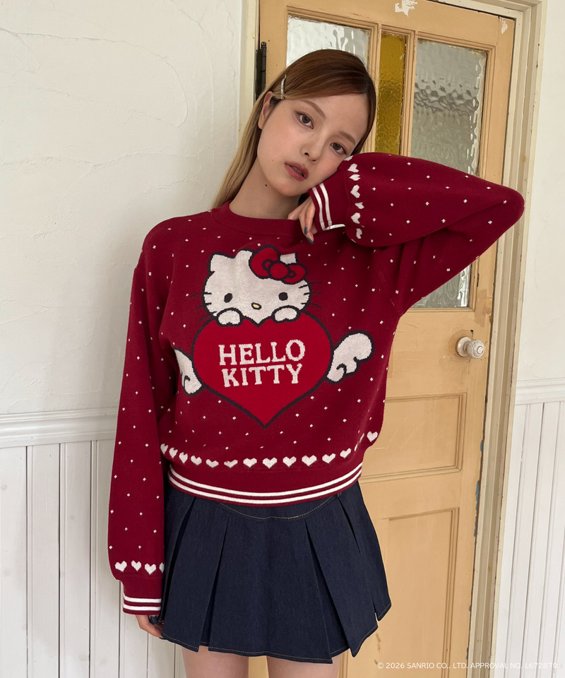ANGEL【HELLO KITTY】HEART KNIT 詳細画像 レッド 2