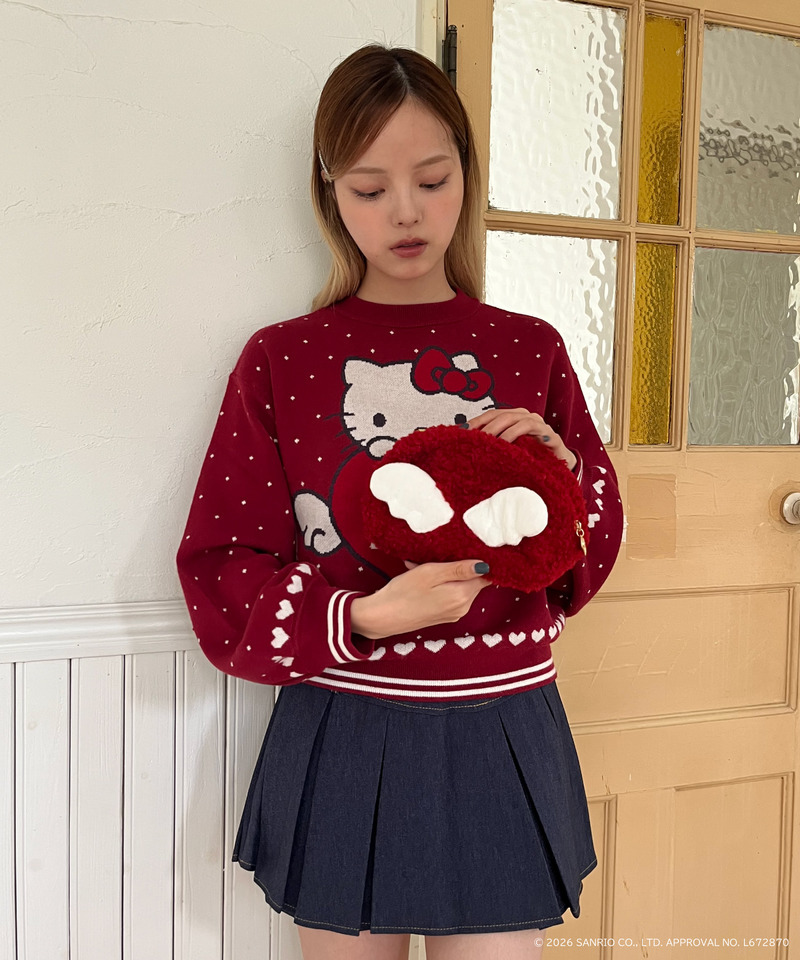 ANGEL【HELLO KITTY】HEART KNIT 詳細画像 レッド 6