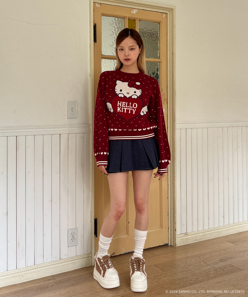 ANGEL【HELLO KITTY】HEART KNIT 詳細画像 レッド 7