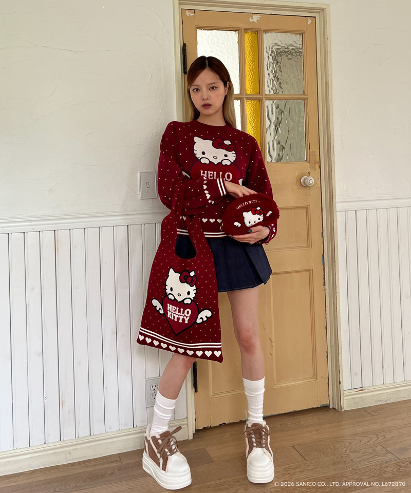 ANGEL【HELLO KITTY】HEART KNIT 詳細画像 レッド 8