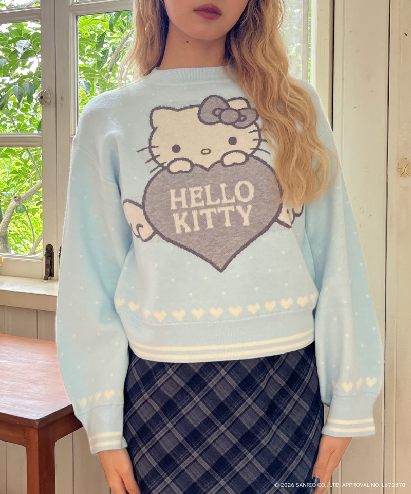 ANGEL【HELLO KITTY】HEART KNIT 詳細画像 ブルー 2