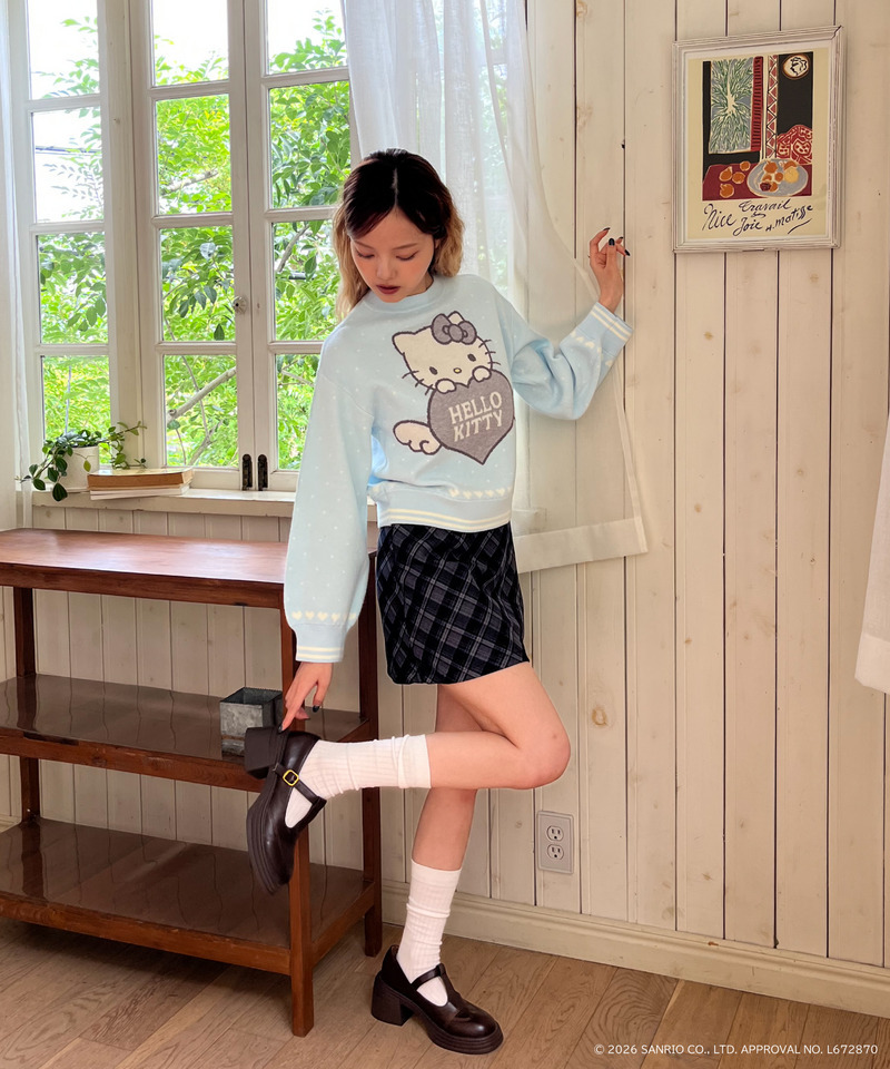 ANGEL【HELLO KITTY】HEART KNIT 詳細画像 ブルー 4