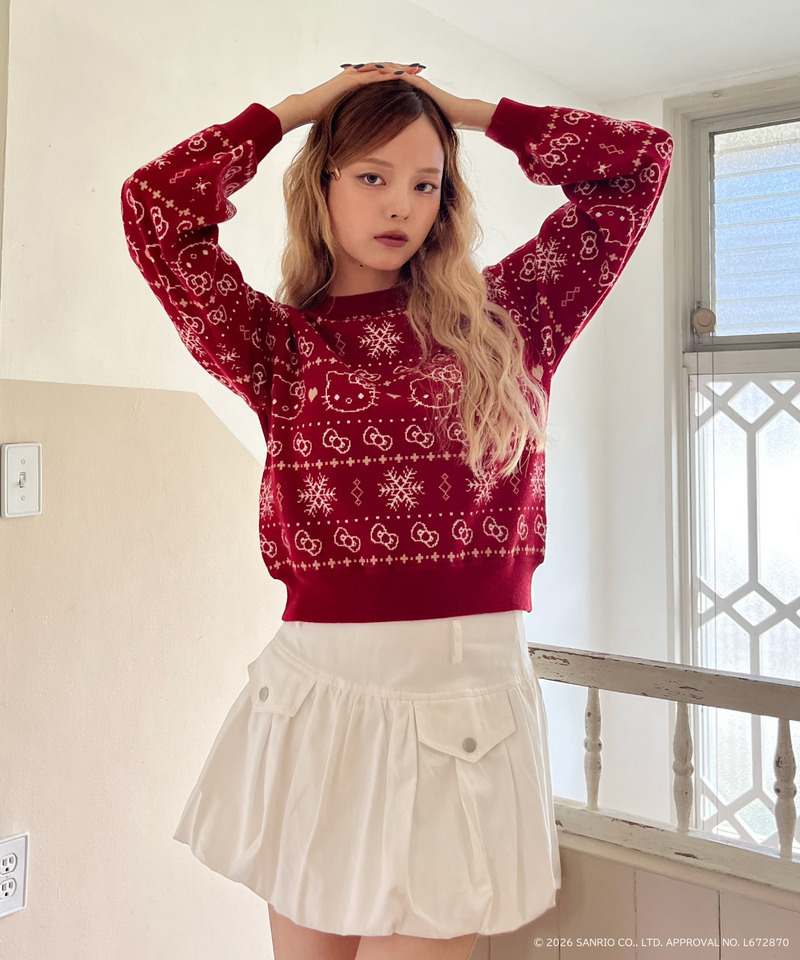 【HELLO KITTY】SNOW KNIT 詳細画像 レッド 11