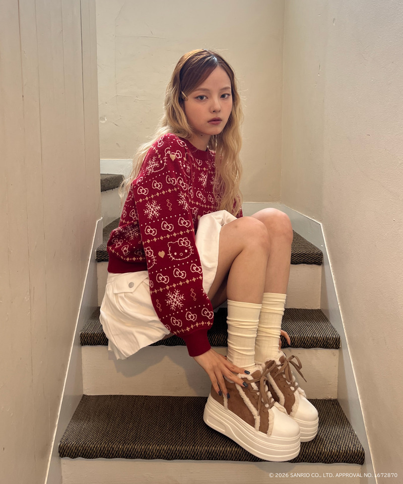 【HELLO KITTY】SNOW KNIT 詳細画像 レッド 14