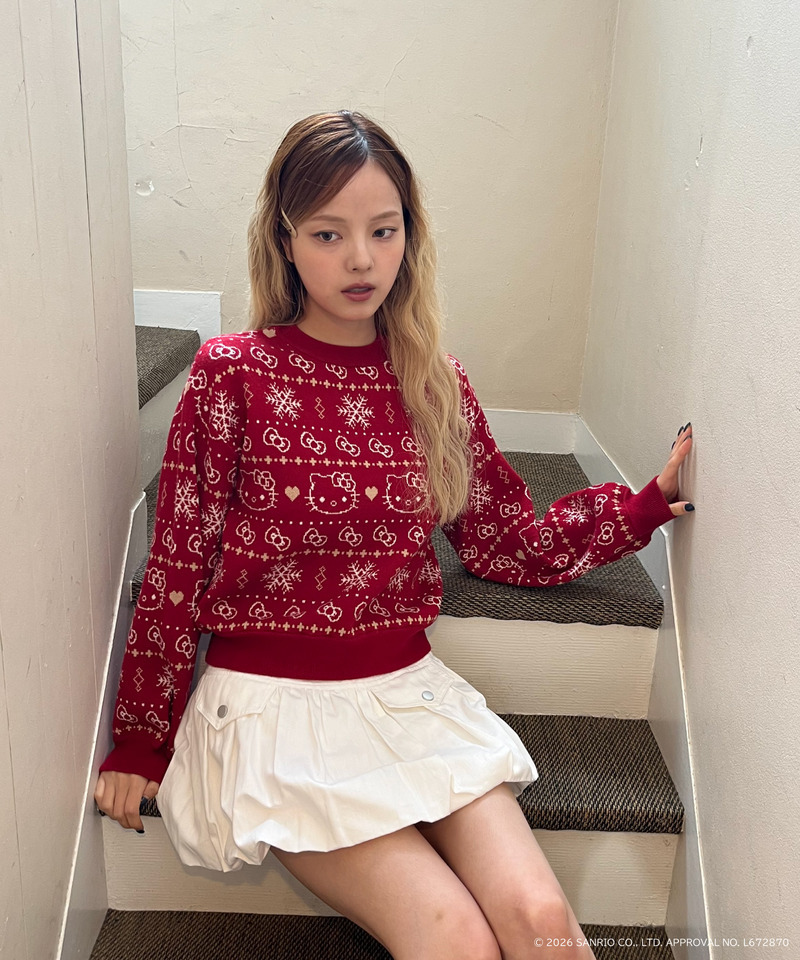 【HELLO KITTY】SNOW KNIT 詳細画像 レッド 5