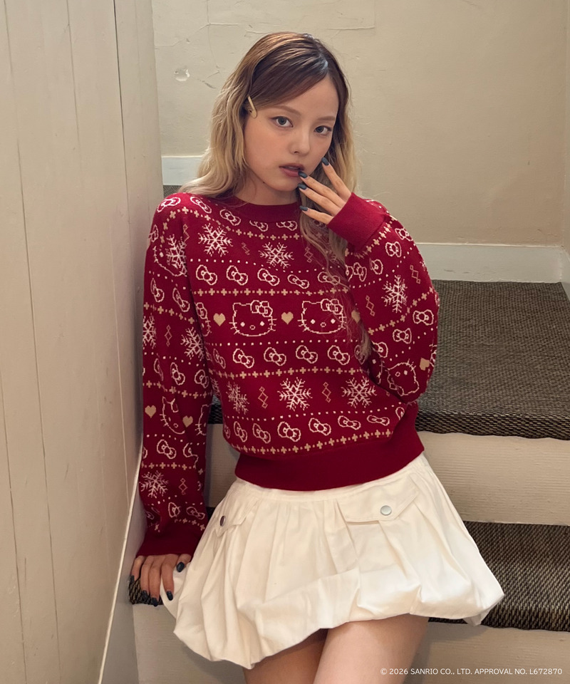 【HELLO KITTY】SNOW KNIT 詳細画像 レッド 9