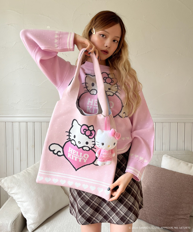 ANGEL【HELLO KITTY】HEART KNIT BAG 詳細画像 ピンク 10