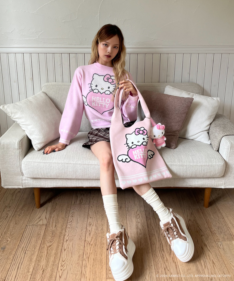 ANGEL【HELLO KITTY】HEART KNIT BAG 詳細画像 ピンク 12