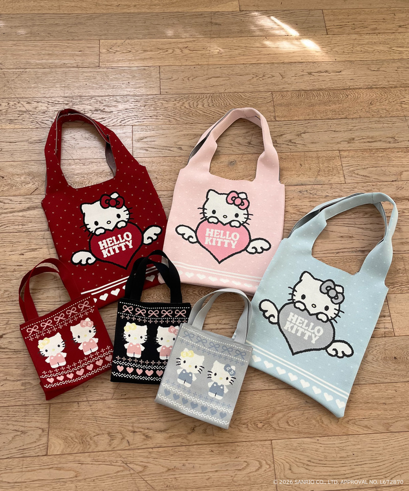 ANGEL【HELLO KITTY】HEART KNIT BAG 詳細画像 ピンク 15