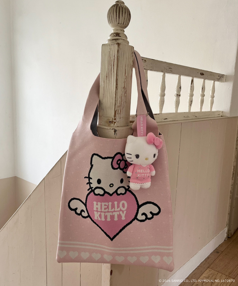 ANGEL【HELLO KITTY】HEART KNIT BAG 詳細画像 ピンク 5