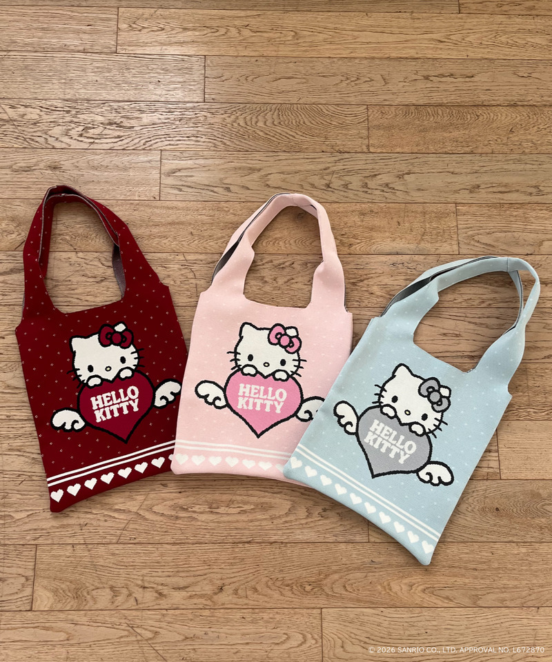 ANGEL【HELLO KITTY】HEART KNIT BAG 詳細画像 ピンク 7