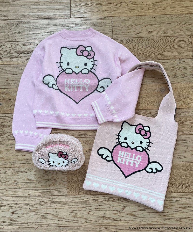 ANGEL【HELLO KITTY】HEART KNIT BAG 詳細画像 ピンク 8