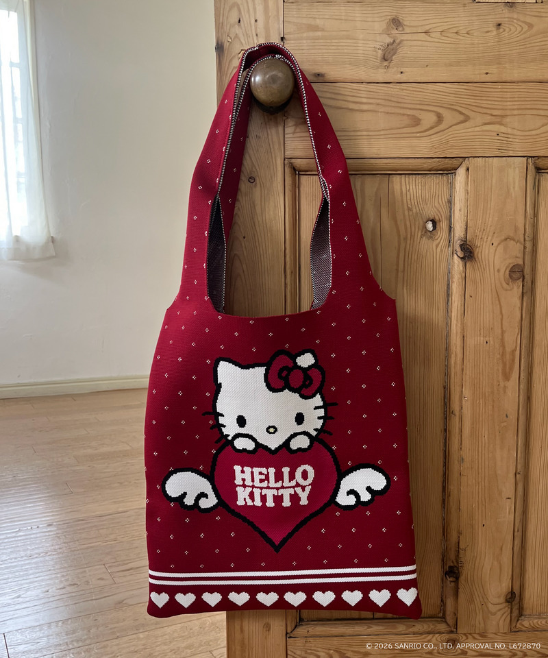ANGEL【HELLO KITTY】HEART KNIT BAG 詳細画像 レッド 1