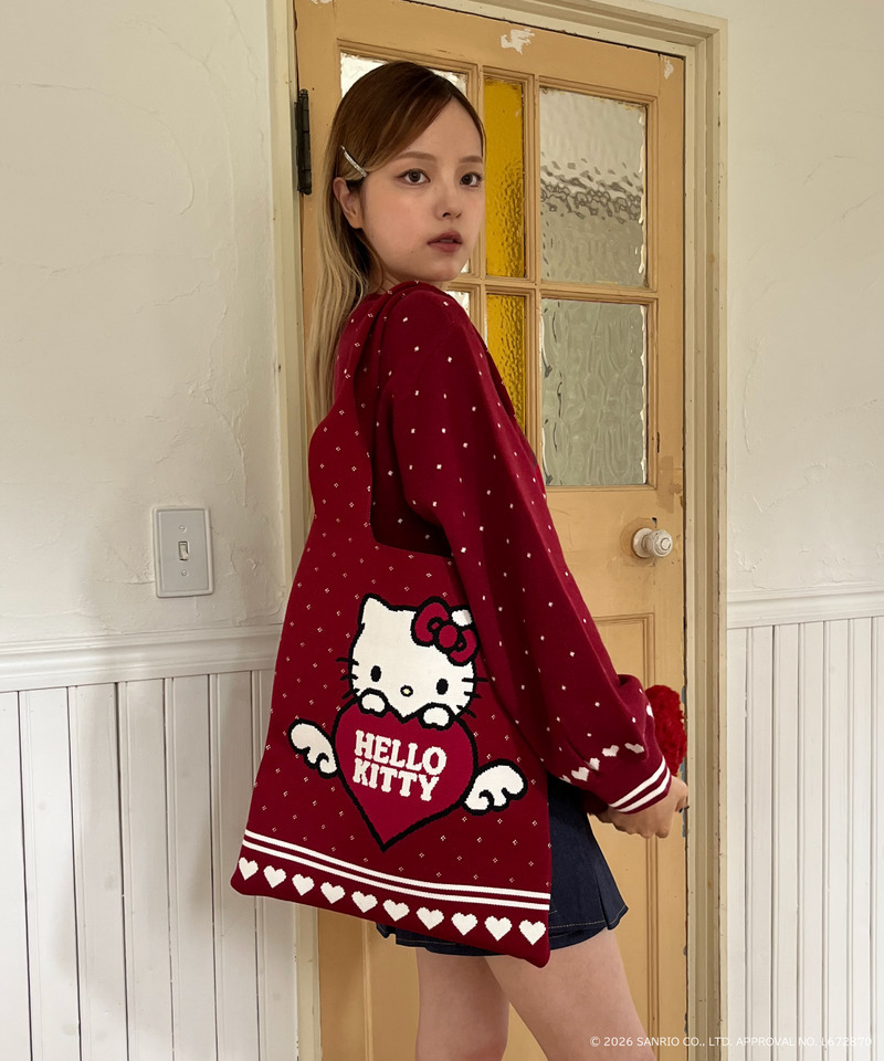 ANGEL【HELLO KITTY】HEART KNIT BAG 詳細画像 レッド 3