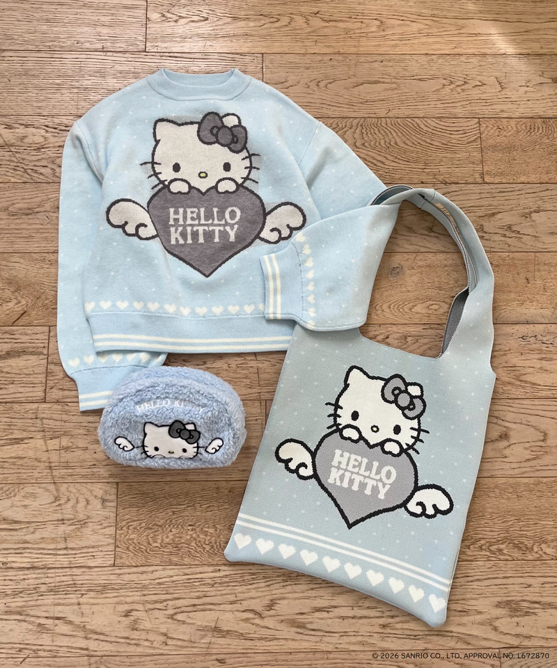 ANGEL【HELLO KITTY】HEART KNIT BAG 詳細画像 ブルー 7