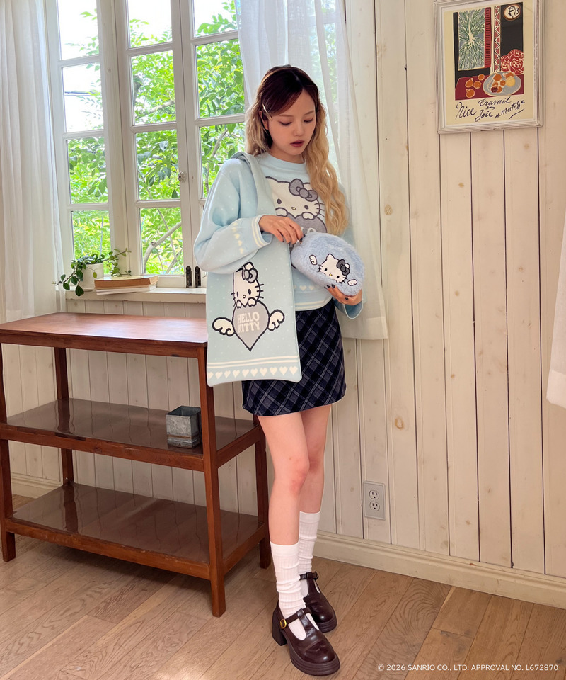 ANGEL【HELLO KITTY】HEART KNIT BAG 詳細画像 ブルー 8