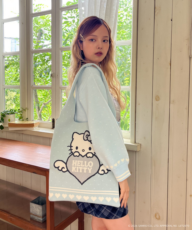 ANGEL【HELLO KITTY】HEART KNIT BAG 詳細画像 ブルー 9