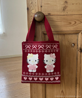 【HELLO KITTY】NORDIC KNIT MINI BAG