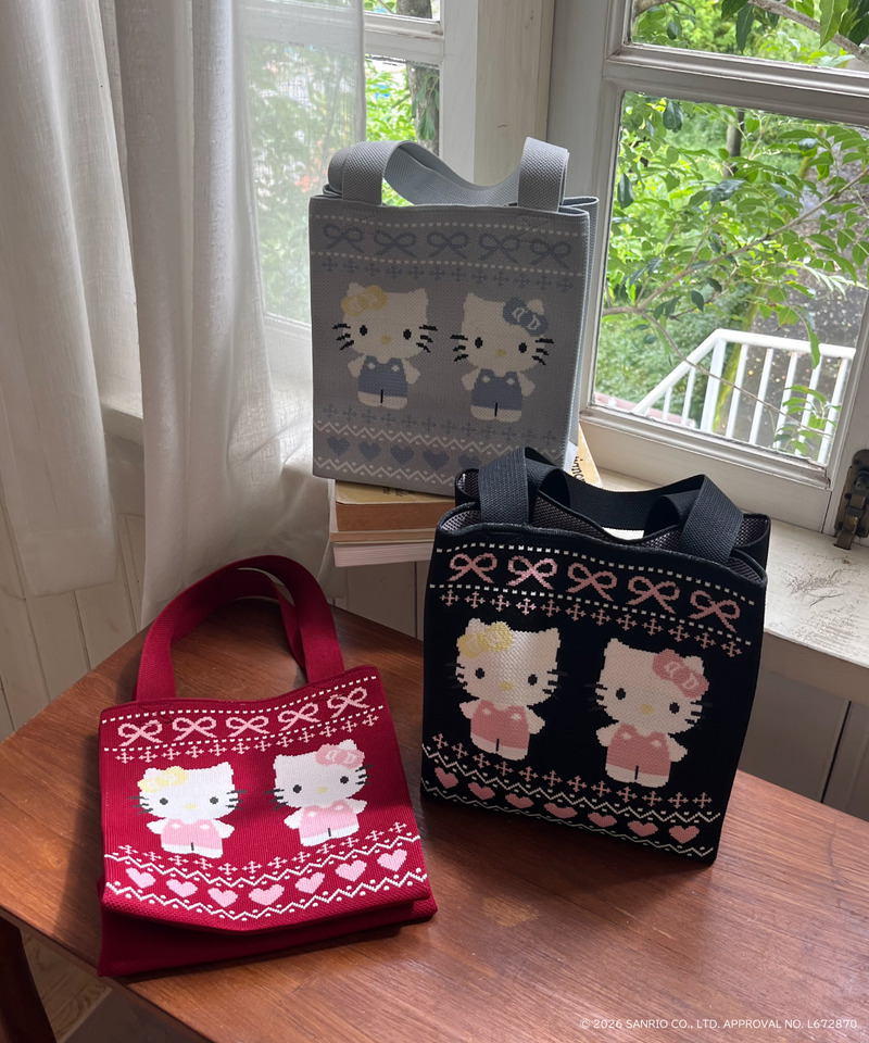 【HELLO KITTY】NORDIC KNIT MINI BAG 詳細画像 レッド 16