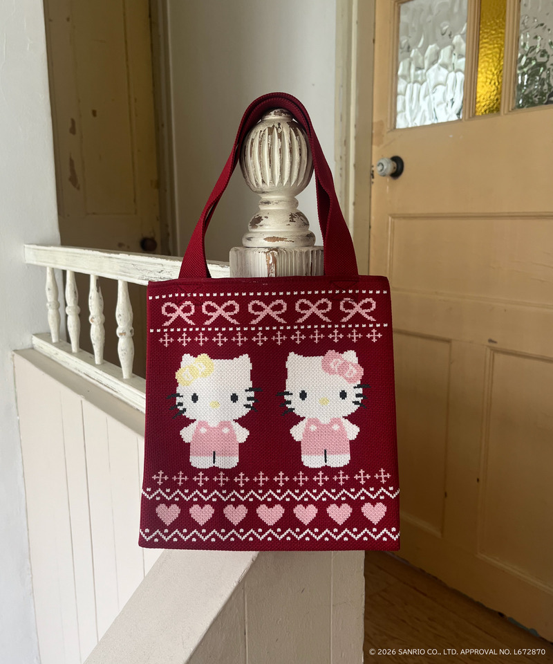 【HELLO KITTY】NORDIC KNIT MINI BAG 詳細画像 レッド 5