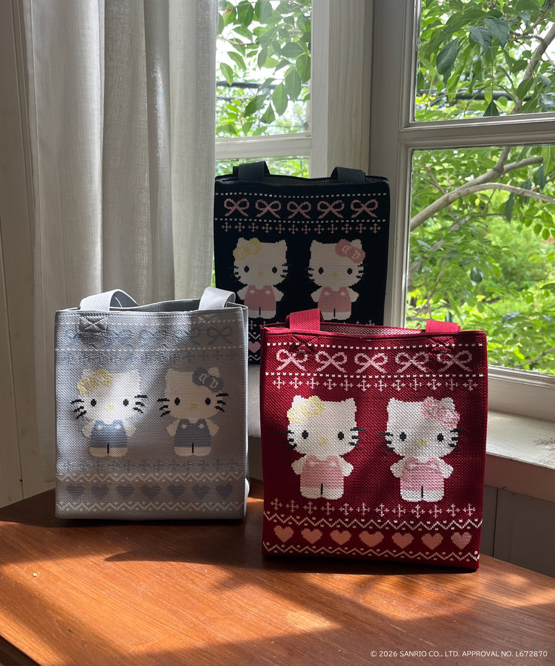 【HELLO KITTY】NORDIC KNIT MINI BAG 詳細画像 レッド 6