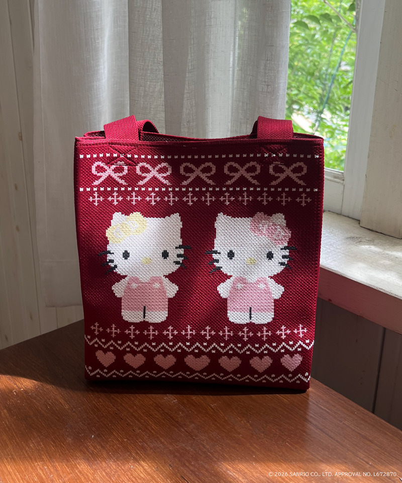 【HELLO KITTY】NORDIC KNIT MINI BAG 詳細画像 レッド 9