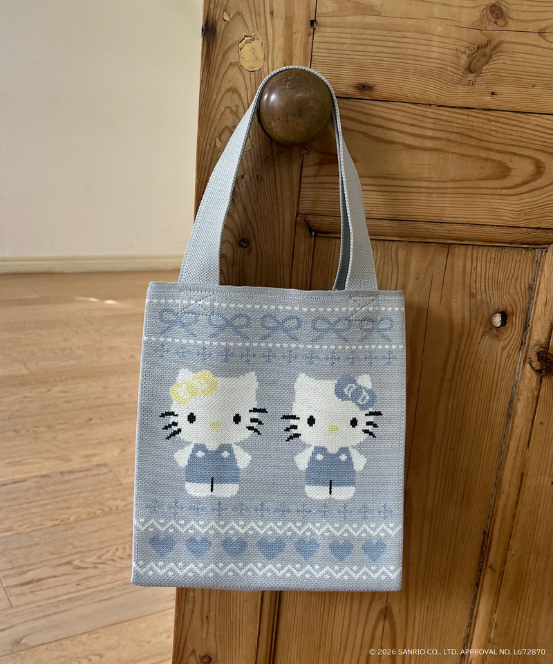 【HELLO KITTY】NORDIC KNIT MINI BAG 詳細画像 グレー 1
