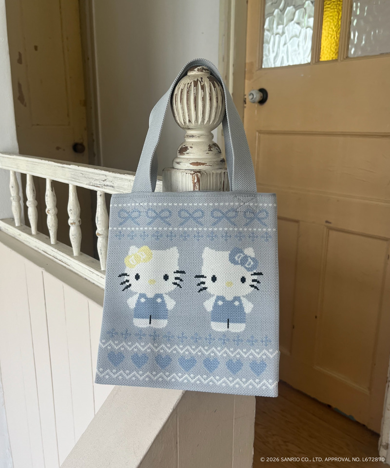 【HELLO KITTY】NORDIC KNIT MINI BAG 詳細画像 グレー 12