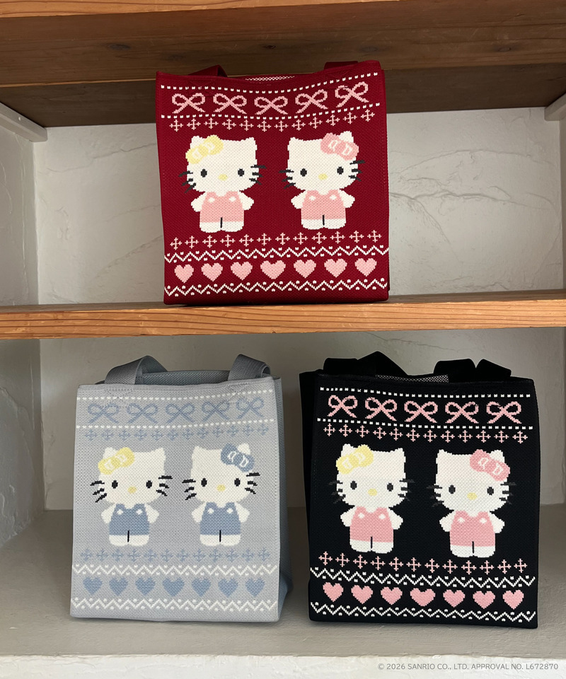【HELLO KITTY】NORDIC KNIT MINI BAG 詳細画像 グレー 9
