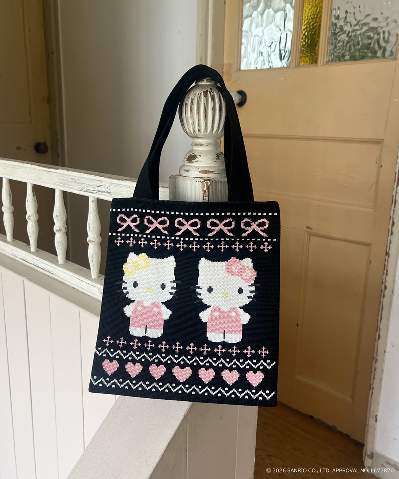 【HELLO KITTY】NORDIC KNIT MINI BAG 詳細画像 ブラック 1