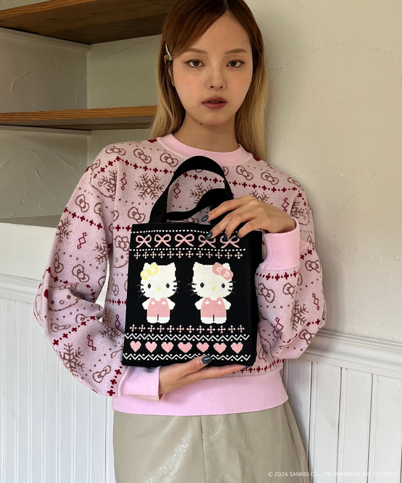 【HELLO KITTY】NORDIC KNIT MINI BAG 詳細画像 ブラック 10