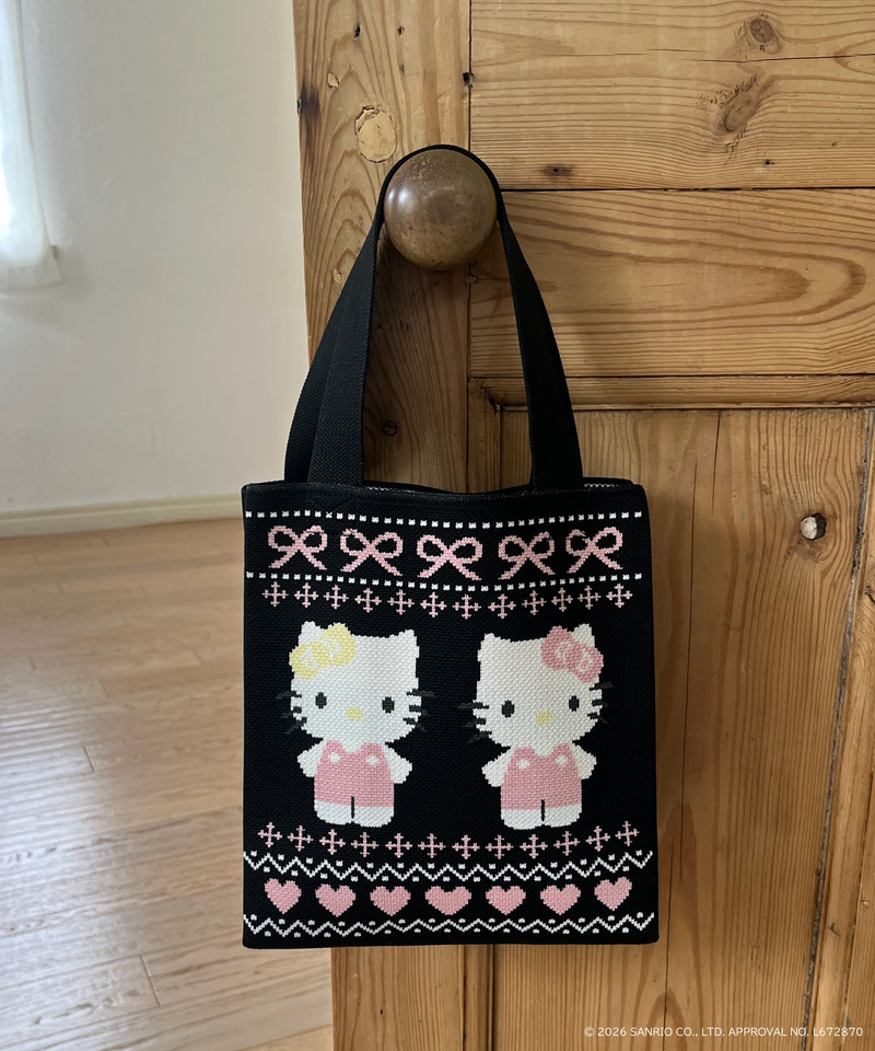 【HELLO KITTY】NORDIC KNIT MINI BAG 詳細画像 ブラック 2