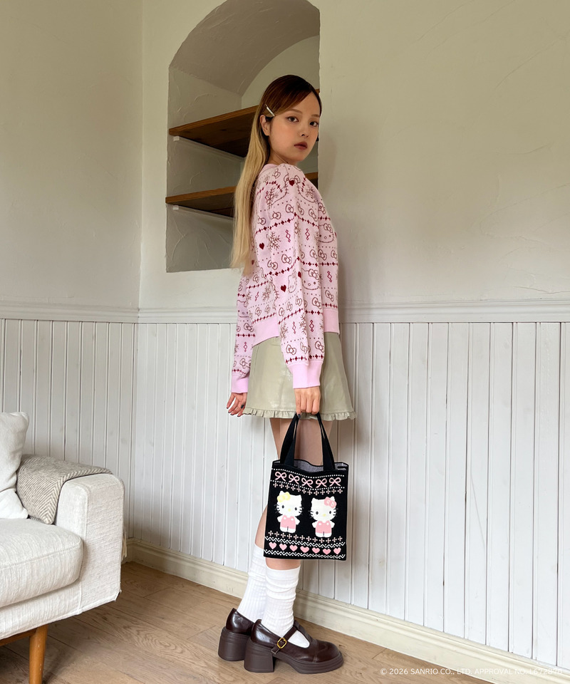 【HELLO KITTY】NORDIC KNIT MINI BAG 詳細画像 ブラック 5