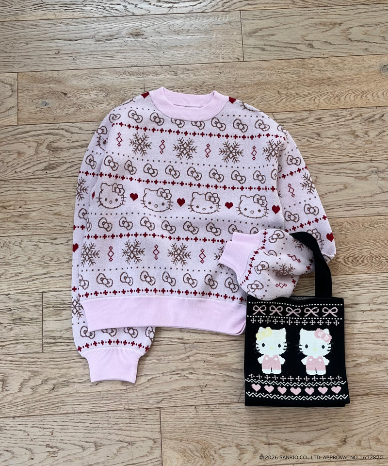 【HELLO KITTY】NORDIC KNIT MINI BAG 詳細画像 ブラック 7