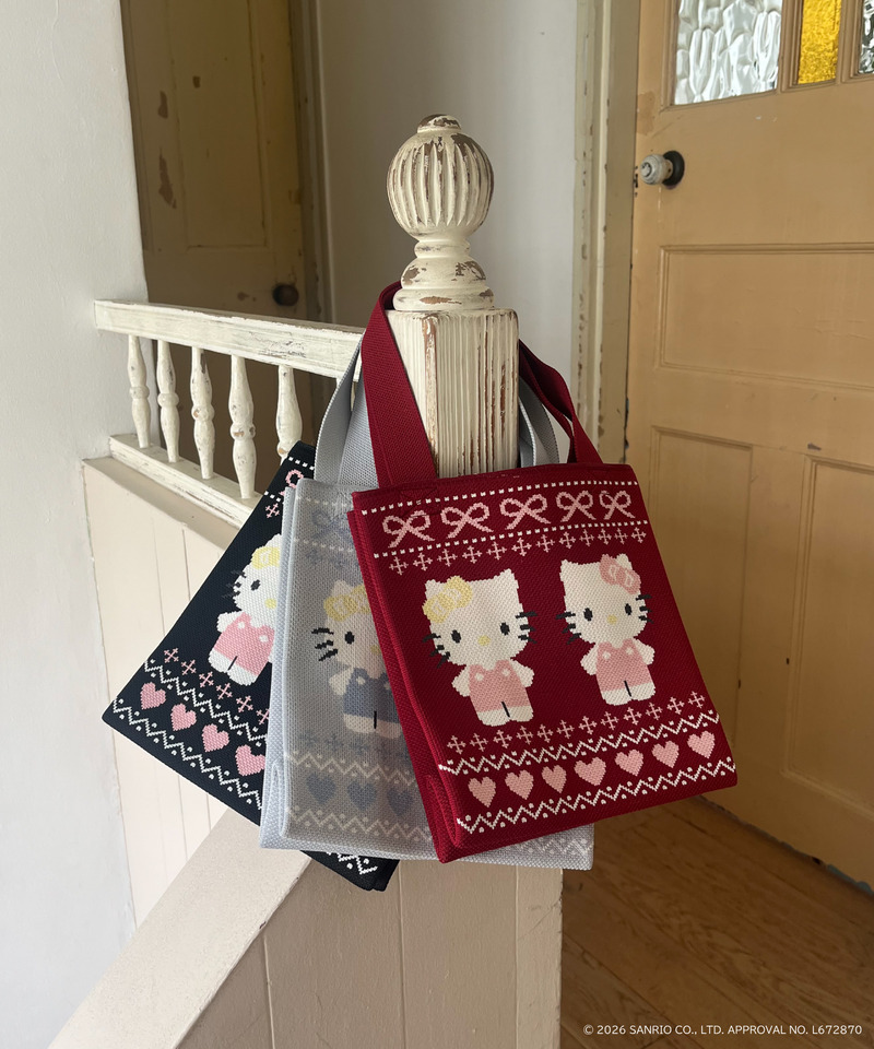 【HELLO KITTY】NORDIC KNIT MINI BAG 詳細画像 ブラック 8