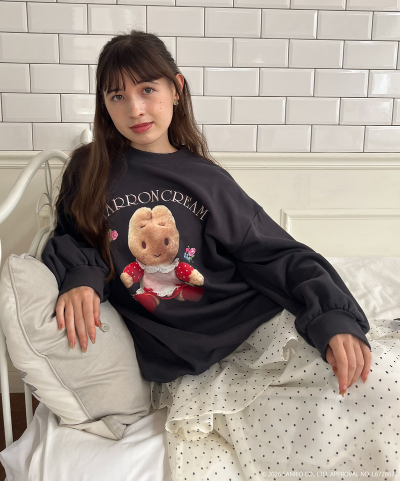 【MARRONCREAM】ぬいぐるみトレーナー 詳細画像 ブラック 3