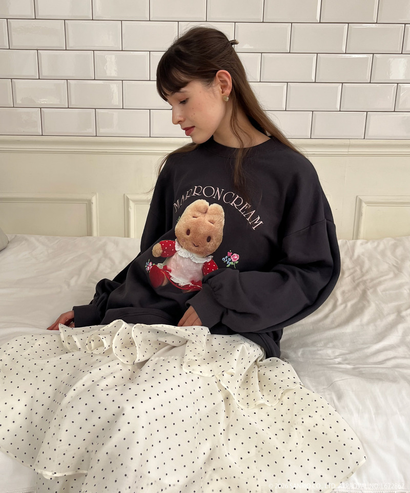 【MARRONCREAM】ぬいぐるみトレーナー 詳細画像 ブラック 4