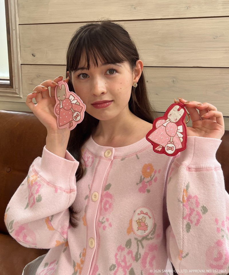 【MARRONCREAM】お花柄ニットカーディガン 詳細画像 ピンク 4