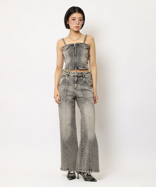 デニムビスチェセットアップ 詳細画像