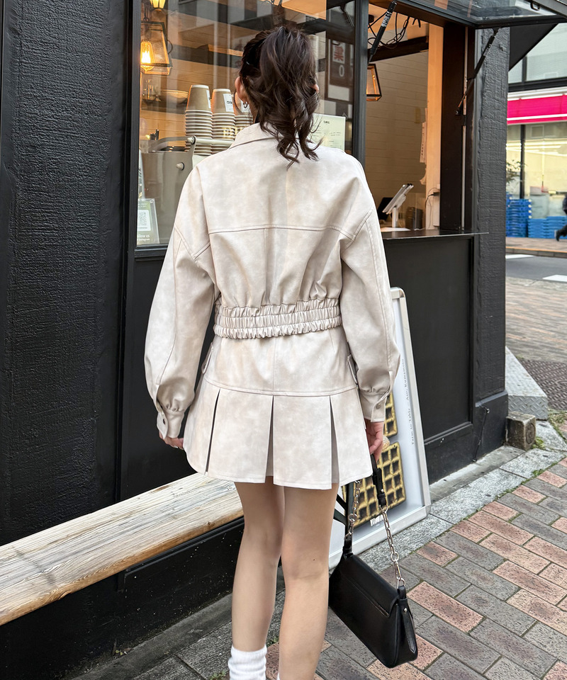 合皮プリーツスカート 詳細画像 オフホワイト 10