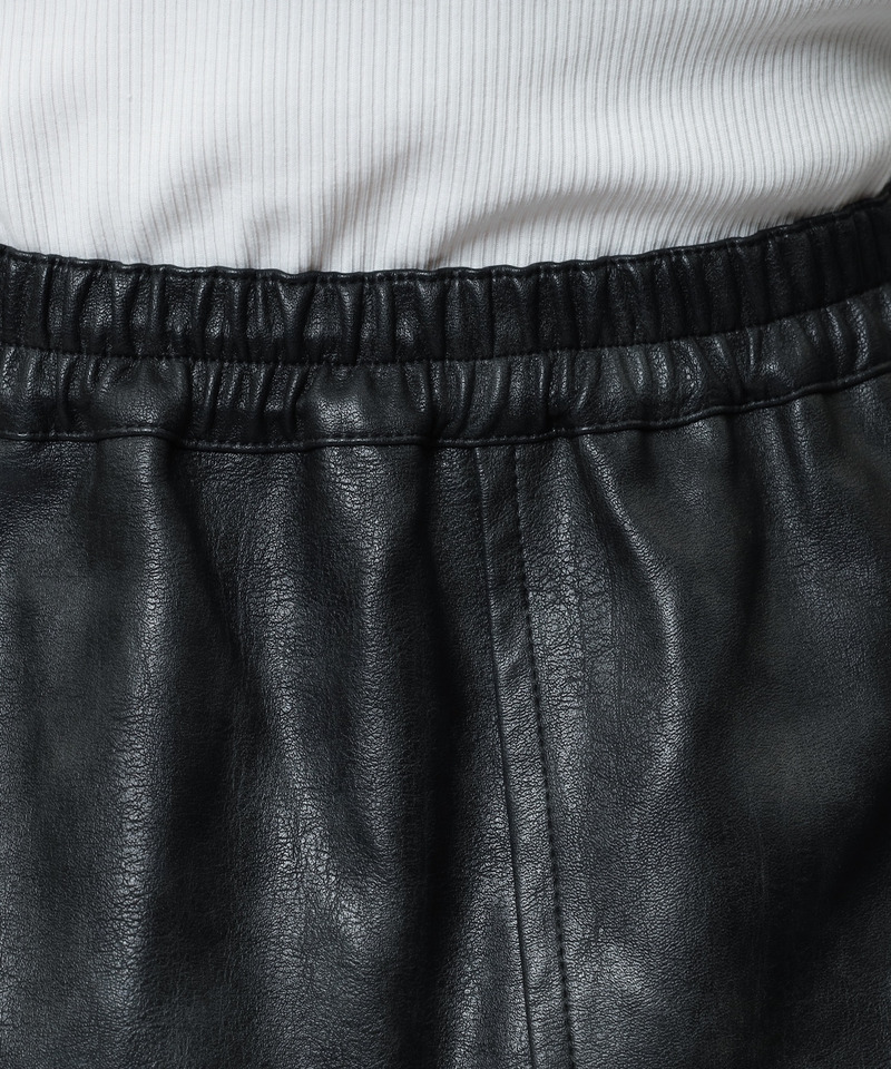 合皮プリーツスカート 詳細画像 ブラック 12